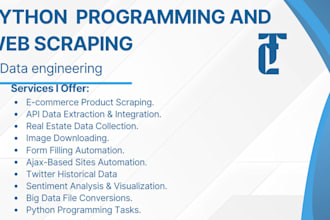 do any python programming tasks and  historical web scraping