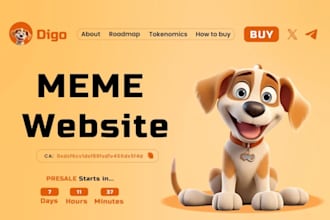 create crypto token website, coin or meme website