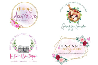 do wedding botanical boho hand drawn floral signature watercolor feminine logo