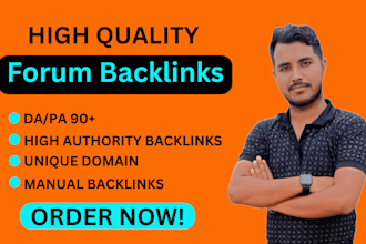 provide 60 forum posting dofollow backlinks to high authority links, da30