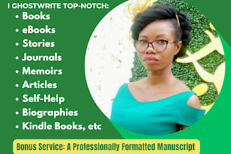 ghostwrite your book, journal, write self help ebook, and format for amazon KDP