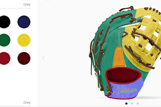 build baseball and softball glove configuration using kickflip angle 3d zakeke