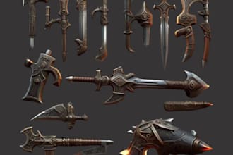 model rig 3d weapon 3d gun 3d armor robotic characters for 3d printing or game
