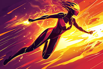 do an amazing superhero cartoon characters