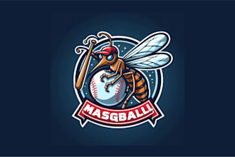 do unique mosquito baseball mascot logo with unlimited revisions