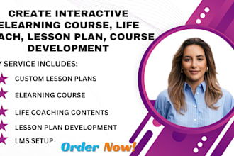 create interactive elearning course, life coach, lesson plan, course development