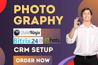 setup photography crm studio ninja hubspot 17hats zoho bitrix24 pixifi iris crm