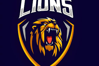 design king lion, lioness logo