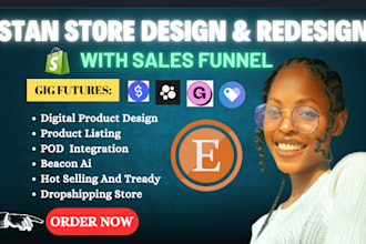 design stan store etsy shopify beacon ai with systeme io sales funnel for you