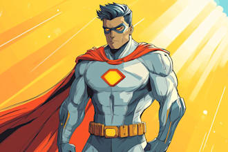design an awesome superhero cartoon character