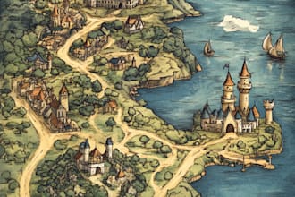 create handrawn fantasy maps and artwork