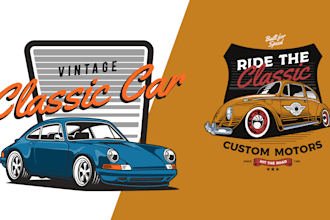 design vintage car and automotive logo