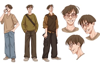 draw reference 2d character sheet original design concept art