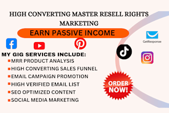setup email marketing to promote your master resell right courses