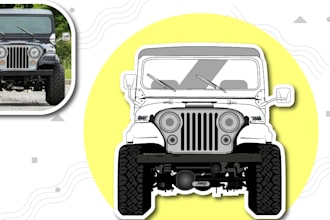 create simple line art of your car or any vehicle