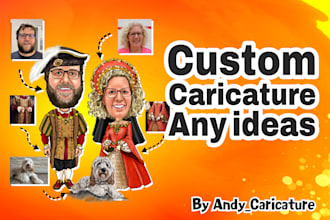 draw custom digital caricature based on your photo and ideas