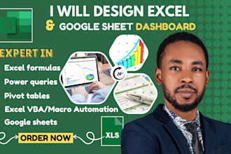design excel and google sheets dashboard and template spreadsheet