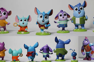 create custom 3d toy modelling, fun, creative design for your brand