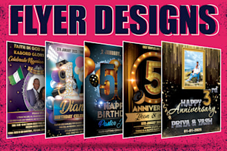 design birthday flyer, party flyer and any kind of event flyer design