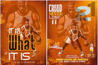 design a unique sport poster, football, hocky, basketball, boxing, gym flyer
