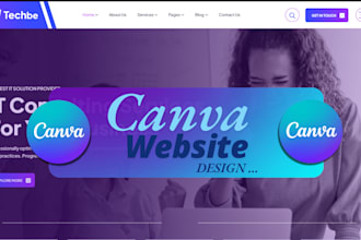 design beautiful canva website, do canva landing page,  redesign canva website