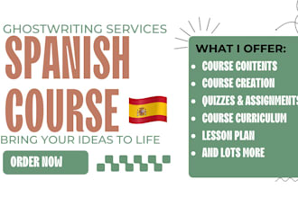 create a high quality spanish online course, course content at all levels