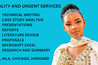 do research and summary writing, case study analysis, and reports