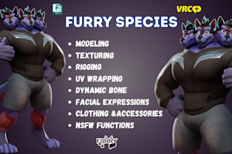 model custom vrchat avatar, nsfw avis, vseeface streaming, furry model, animaze