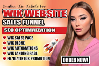 setup profitable wix marketing sales funnel, wix landing page and wix automation