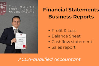 prepare financial statements, bank reconciliation, payroll