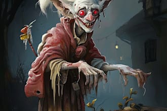 make a fantasy style horror character art
