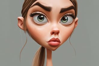 draw big head cartoon caricature in 24 hours for you