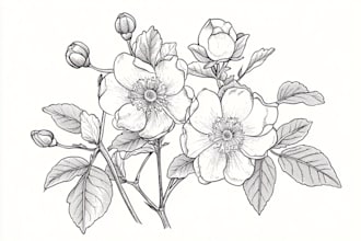 created an intricate botanical line art illustration