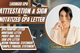 do attestation CPA comfort letter, CPA ownership, CPA income verification letter