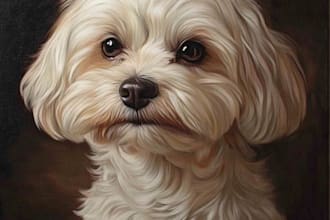 draw a cute pet, cat, dog portrait in my art style