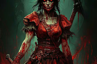 draw fantasy horror art illustration or dark creepy