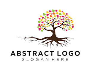 eye catching abstract tree logo design