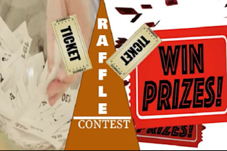 create  raffle website, ticket selling website, draw website, competition site