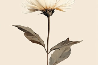 draw botanical illustration of flower illustration, plant