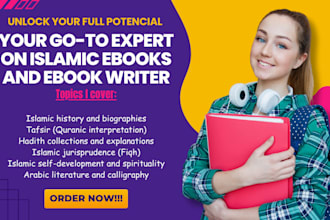 write your islamic ebooks, arabic ebook, hadith, quran, and islamic book writing