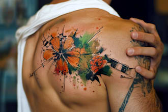 create a beautiful watercolor flowers tattoo design for you