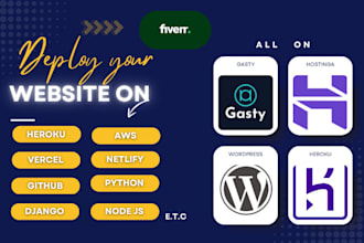 deploy static websites on heroku AWS netlify vercel github python django node js