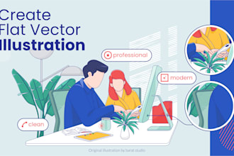 create modern flat illustration for website and app UI