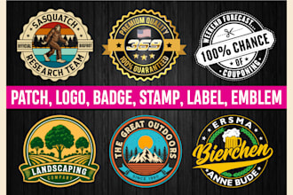 create logo, badge, patch, label, sticker, stamp or emblem design