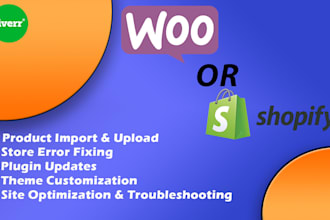 import products and fix errors on woo commerce or shopify stores