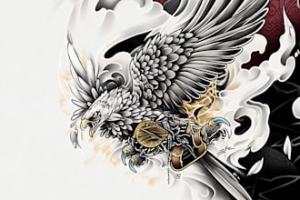 create a realistic tattoo design for you in black and white
