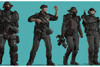 create, player model, 3d model, 3d character asset for sfm, vrc, mmd gmod, l4d2