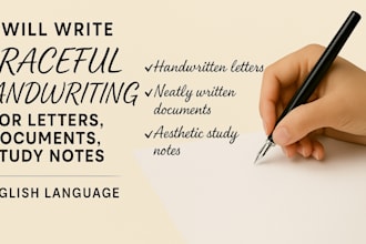 graceful handwriting letters documents, and  study notes