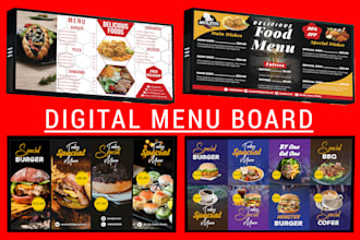 design digital menu board restaurant menu tv screen menu modern food menu