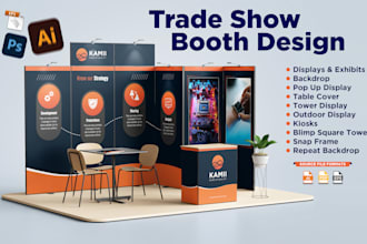 design professional trade show booth and backdrop for your exhibition